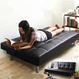 日式简约小户型皮艺实木沙发床1.8多功能折叠沙发床1.5米双人沙发