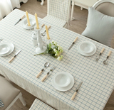 桌布布艺 欧式格子餐桌布 圆桌台布茶几布 田园椅套套装定做定制