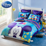 迪士尼罗莱 出品卡通时尚米奇纯棉床单床上用品四件套 全棉W-DA52