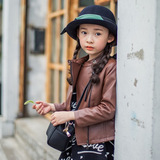 韩国童装非进口秋冬2015新韩版女童夹棉皮衣儿童机车夹克夹棉外套