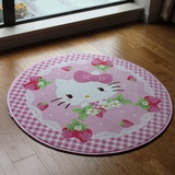 可爱粉色猫咪圆形地毯卡通地毯电脑椅垫客厅地毯儿童房宝宝地毯