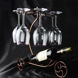 欧式复古马车红酒架 时尚酒具摆件红酒杯架展示酒瓶架 加粗加高款
