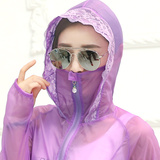 防晒衣女夏2016短款防晒服女士韩版长袖蕾丝透明防紫外线超薄外套