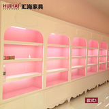 汇海中国韩式烤漆化妆品展柜展示柜欧式护肤品品货架货柜可定做