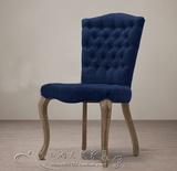 特价新古典实木餐椅欧式现代简约书椅美式乡村原木色小围椅化妆椅