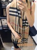 正品代购Burberry/巴宝莉2015冬季新款时尚女士/格子流苏保暖围巾