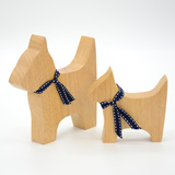 北欧小狗实木家居装饰小摆件时尚创意简约宜家手工设计艺术品