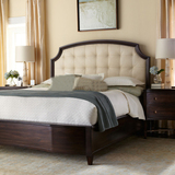 美式乡村实木床1.8米双人床复古做旧橡木北欧简约家具1.5米公主床
