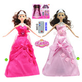 2015新品带皇冠智能娃娃芭比公主儿童玩具芭比娃娃故事机遥控包邮