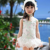 夏季幼儿童泳衣韩国女孩宝宝连体游泳衣可爱公主裙式大小女童泳装