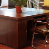 双人办公桌椅组合 实木职员写字台复古2人位组装电脑桌教师办公桌