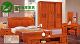 重庆橡木床实木现代 卧室家具套房组合 婚床 衣柜 梳妆台 电视柜