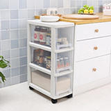 厨房夹缝收纳柜冰箱洗衣机缝隙储物整理柜可移动塑料带米桶窄柜