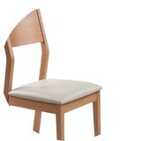 北欧实木餐椅 现代简约餐厅木椅家用原木椅子软包皮艺胡桃色黑色