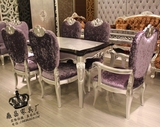 欧式餐桌实木餐桌 新古典餐桌椅组合布艺餐椅酒店别墅长方桌
