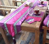 特价高档中欧式现代简约东南亚风格纯色拼接餐桌茶几桌旗床旗包邮