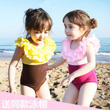外贸儿童泳衣婴儿女童女孩宝宝小中童连体可爱韩国防晒泳装1-9岁