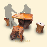 泰国工艺品木雕根雕茶几整体树根 茶台柚木木 功夫茶桌树茶桌原木
