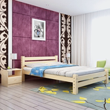 木单人床儿童床1.5双人床1.8米实木床松木床1.2米包邮特价白色实