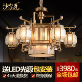 沙尔克古典新中式全铜灯客厅铜吊灯具中国风餐厅卧室纯铜艺术灯饰