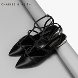CHARLES&KEITH凉鞋  CK1-70900042 尖头绑带平底女鞋 2016新款