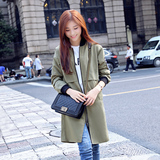 2015秋冬新款韩版棒球服外套中长款宽松休闲工装风衣女学生外套