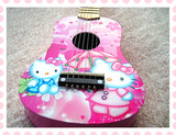 hellokitty21寸木质儿童玩具吉他乐器6弦初学仿真早教吉他可弹奏