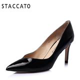 STACCATO/思加图2016春季专柜同款牛皮高跟浅口女单鞋9UE21AQ6