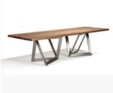 美式实木铁艺餐桌长桌复古书桌会议桌办公桌咖啡桌设计师家具创意