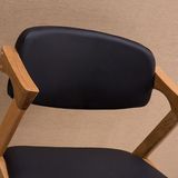 北欧简约餐椅 酒店日式家用白橡木皮艺休闲咖啡椅 实木餐桌椅组合