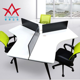 普泰时尚简约办公桌 办公家具员工桌工作位 三人组合屏风职员桌