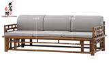 现代新中式实木布艺木沙发椅123组合小户型客厅茶楼会所整装家具