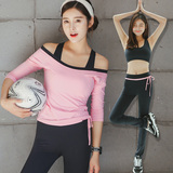 韩国春夏瑜伽服短袖三件套跑步女套装健身服晨跑运动长裤中裤套装