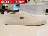 Lacoste法国鳄鱼台湾专柜正品16新款帆布休闲板鞋男鞋白27spm107