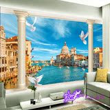 欧式客厅沙发卧室电视背景墙纸油画布 促销壁纸大型壁画威尼斯海