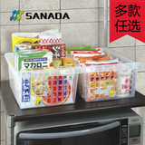 日本进口SANADA塑料收纳篮杂物筐加厚 桌面整理办公置物收纳盒