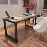 宜家台式电脑桌家用双人办公桌简易书桌时尚写字台小钢木桌子定制
