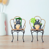 新款宫崎骏龙猫铁艺椅子摆件 创意个性家居装饰品树脂工艺礼品