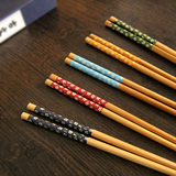 竹环保竹筷酒店筷家用筷竹筷 纯天然印花竹筷子健康厨房餐具专用