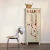狗狗爬墙 儿童房个性卡通搞笑墙贴画衣柜橱柜 门贴防水玻璃壁纸
