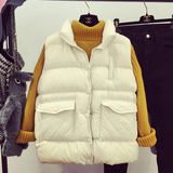 韩国代购2015冬季立领棉马甲无袖羽绒棉背心棉服面包服外套保暖女
