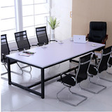 新款钢木黑白现代简约时尚会议桌办公家具板式创意洽谈培训阅览桌