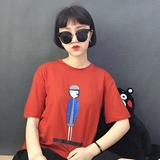 2016夏季新款女装韩版卡通可爱短袖t恤女学生宽松闺蜜姐妹装潮