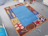 卡通儿童男孩房地毯客厅茶几卧室地毯幼儿园棒球足球图案手工地毯