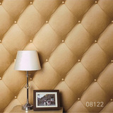 床头软包墙纸 沙发卧室电视背景墙壁纸3D立体菱形仿皮革壁纸欧式