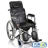带坐便器 鱼跃手推折叠轻便轮椅车H059B 中老年残疾人代步轮椅车