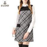 商场同款ELAND衣恋新品格纹背心连衣裙EEOW54951A专柜正品