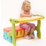 贝氏儿童多功能组合课桌椅家用折叠塑料餐桌游戏桌婴幼儿玩具收纳