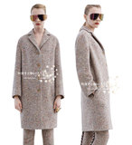 【折扣】瑞典代购Acne 15冬Tessa trash羊毛混纺混色长版大衣