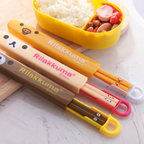超萌卡通小熊筷子  旅行旅游外出便携式餐具 儿童盒装筷子